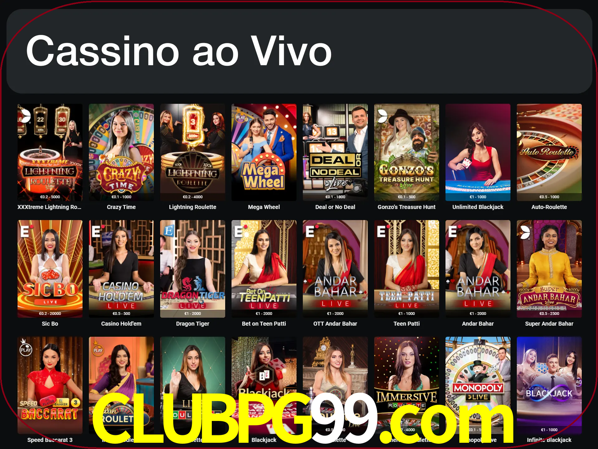 Jogue jogos de cassino com um verdadeiro dealer.