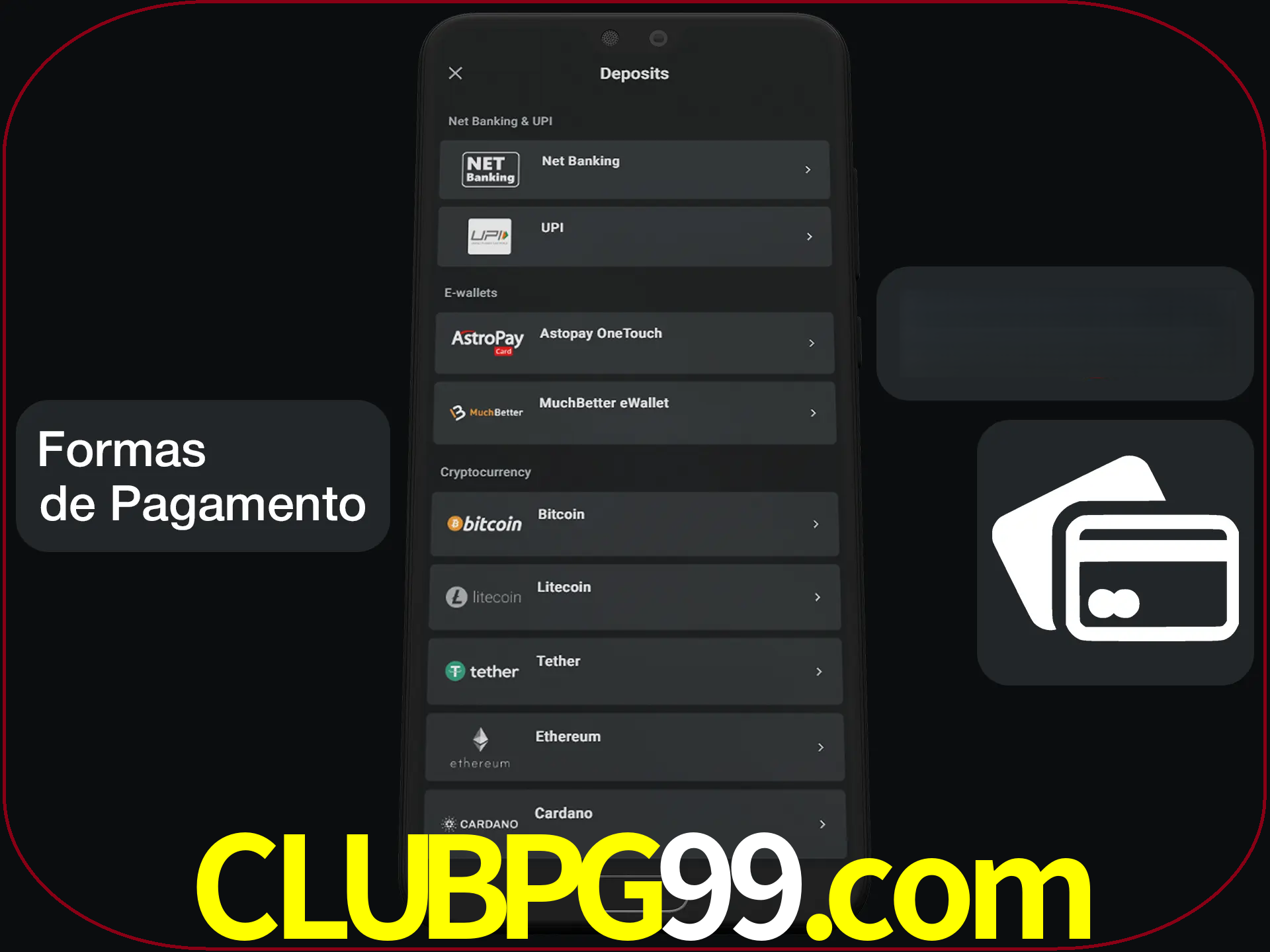 Escolha a forma de pagamento de sua preferência.