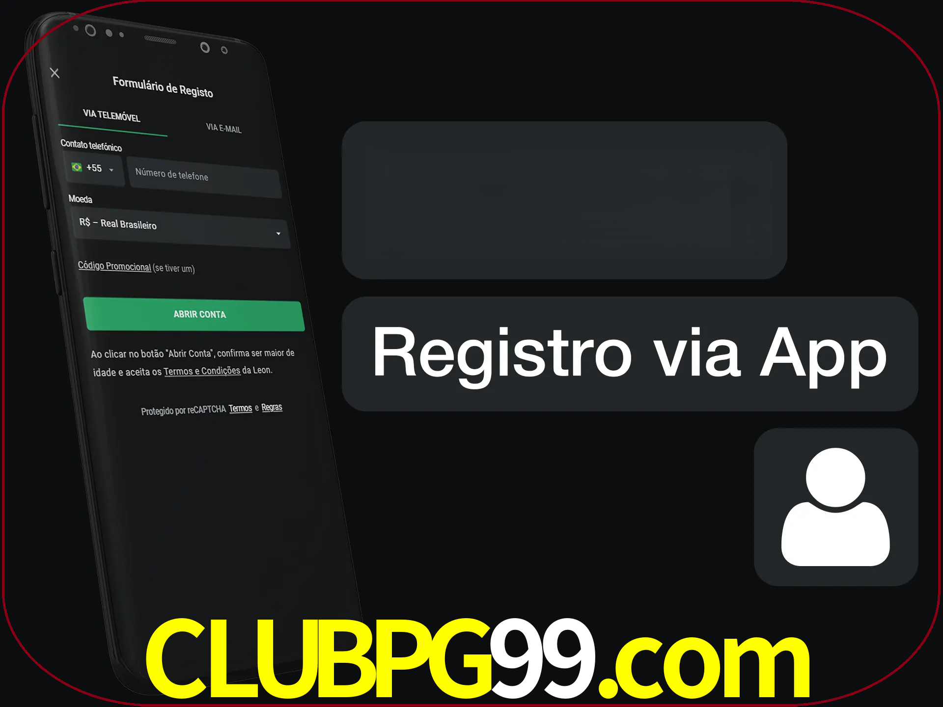 Registre-se com duas etapas usando o aplicativo.