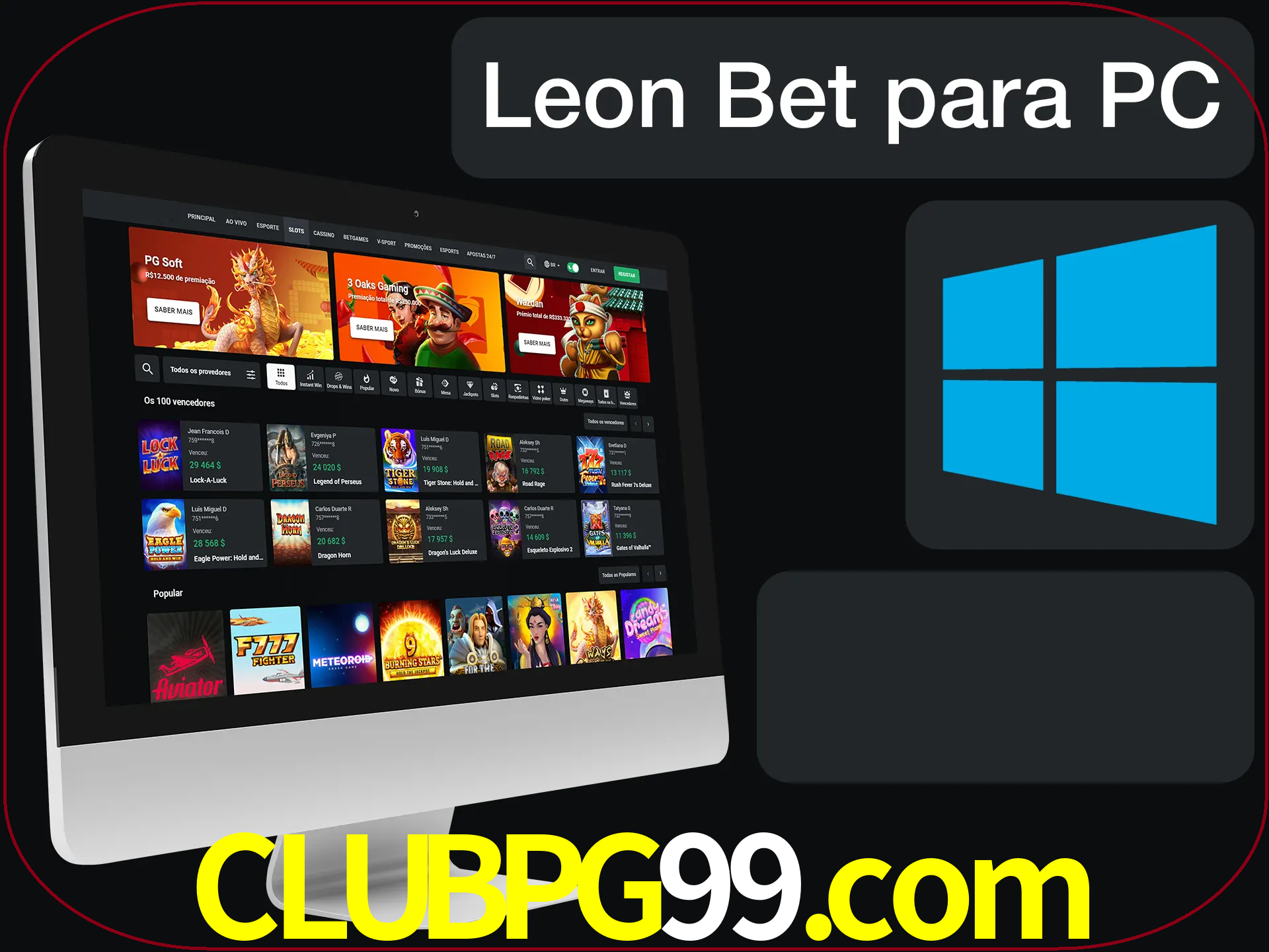 Aposte e jogue em nosso cassino usando o PC.