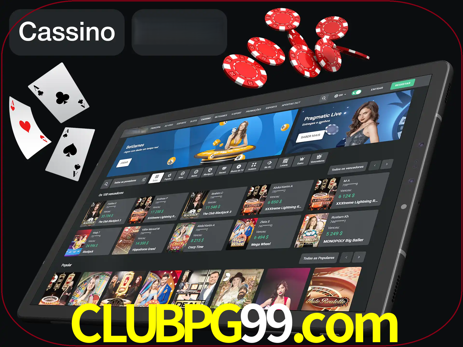 Jogue vários jogos de cassino em nosso cassino.