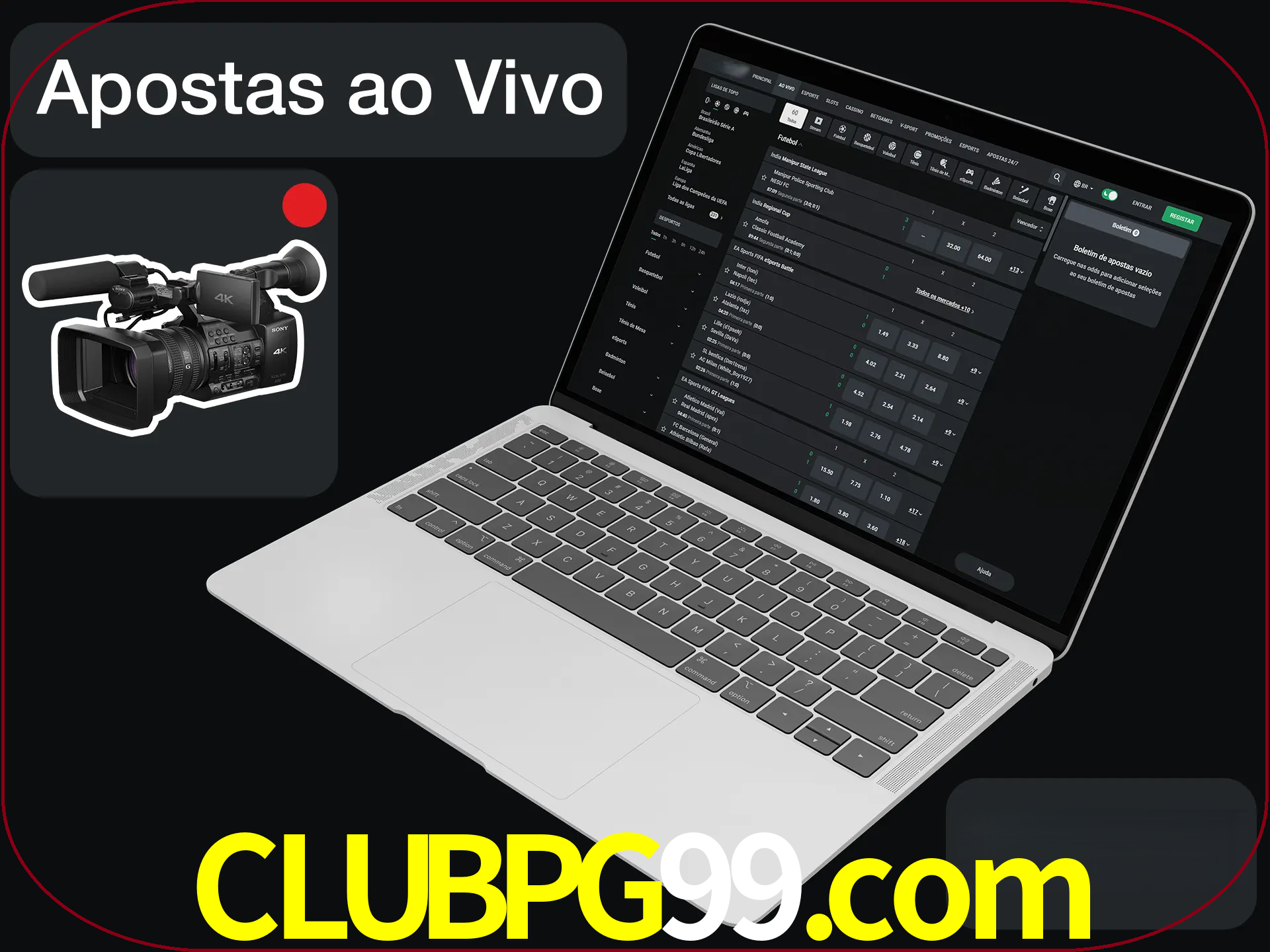 Aposte em formato ao vivo em nosso site.